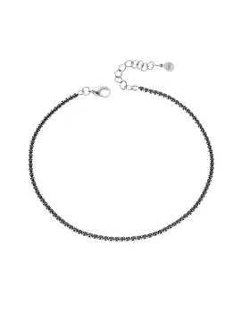 Βραχιόλι Selena από ασήμι 925, Ριβιέρα με μαύρα ζιργκόν SSR3672-2SBK