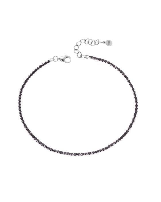 Βραχιόλι Selena από ασήμι 925, Ριβιέρα με μαύρα ζιργκόν SSR3672-2SBK