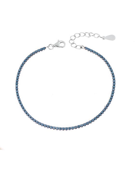 Βραχιόλι Selena από ασήμι 925, Ριβιέρα με τυρκουάζ ζιργκόν SSR3672STQ