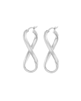 Σκουλαρίκια Γυναικεία Selena από ασήμι 925, κρίκος με μακρόστενο στριφογυριστό σχέδιο SSR3703SR