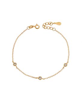 Βραχιόλι Γυναικείο Selena από επιχρυσωμένο ασήμι 925, με λευκά ζιργκόν SSR3816GD