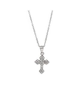 Μοτίφ Selena από ασήμι 925, Σταυρός με λευκά ζιργκόν SSR3848SR