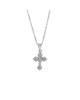 Μοτίφ Selena από ασήμι 925, Σταυρός με λευκά ζιργκόν SSR3848SR