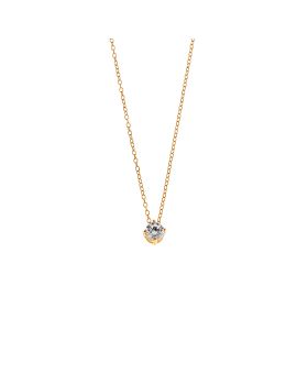 Μενταγιόν Selena από επιχρυσωμένο ασήμι 925, μονόπετρο με λευκό ζιργκόν SSR3897-1GD