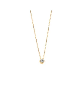 Μενταγιόν Selena από επιχρυσωμένο ασήμι 925, μονόπετρο με λευκό ζιργκόν SSR3897GD