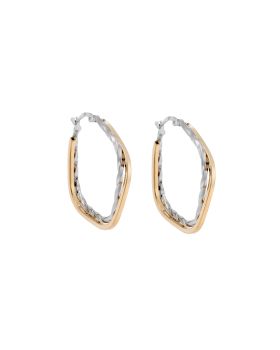 Σκουλαρίκια Γυναικεία Selena από επιχρυσωμένο ασήμι 925, δίχρωμος κρίκος SSR3982SGD