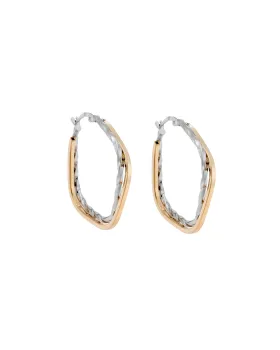 Σκουλαρίκια Γυναικεία Selena από επιχρυσωμένο ασήμι 925, δίχρωμος κρίκος SSR3982SGD