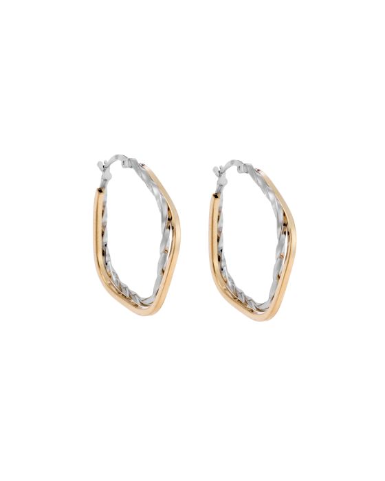 Σκουλαρίκια Γυναικεία Selena από επιχρυσωμένο ασήμι 925, δίχρωμος κρίκος SSR3982SGD