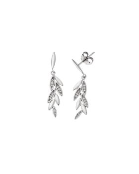 Σκουλαρίκια Selena από ασήμι 925, κλαδάκι με λευκά ζιργκόν SSR4252SR