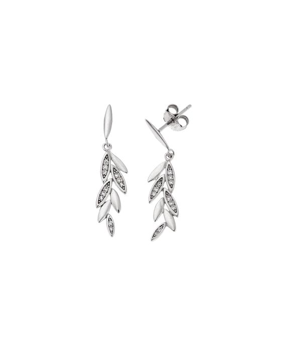Σκουλαρίκια Selena από ασήμι 925, κλαδάκι με λευκά ζιργκόν SSR4252SR
