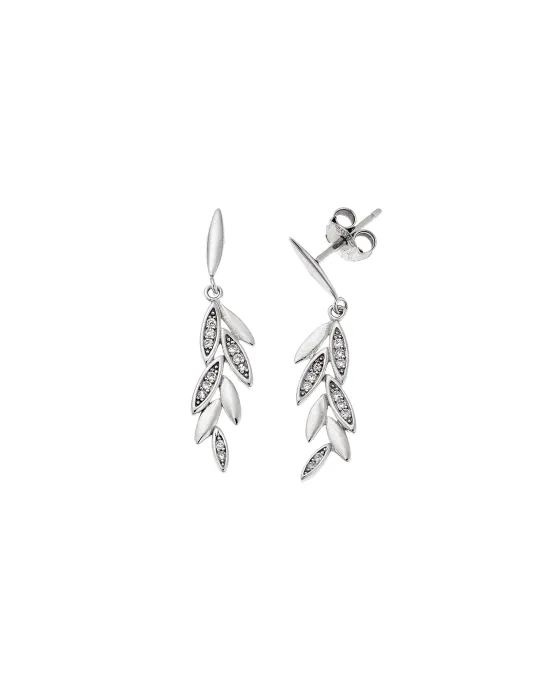Σκουλαρίκια Selena από ασήμι 925, κλαδάκι με λευκά ζιργκόν SSR4252SR