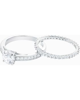 Σετ Δαχτυλίδια Swarovski Attract I DO Rhodium Shiny - 