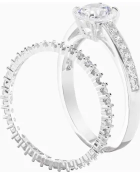 Σετ Δαχτυλίδια Swarovski Attract I DO Rhodium Shiny - 