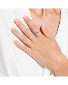 Σετ Δαχτυλίδια Swarovski Attract I DO Rhodium Shiny - 