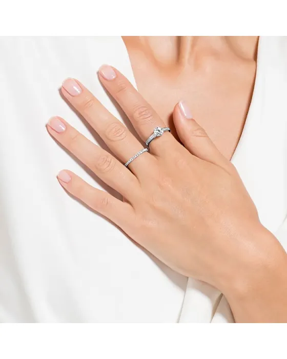 Σετ Δαχτυλίδια Swarovski Attract I DO Rhodium Shiny - 