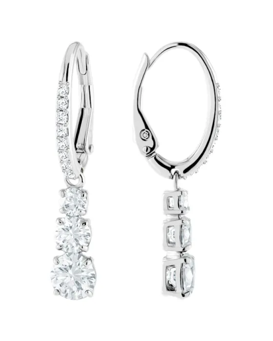 Σκουλαρίκια Swarovski Attract Trilogy Round Rhodium 5416155, όψη 2