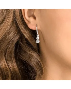 Σκουλαρίκια Swarovski Attract Trilogy Round Rhodium 5416155, όψη 4