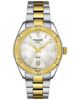 Γυναικείο ρολόι Tissot PR100 Sport Chic T1019102211100, Ασημί καντράν, Μπρασελέ από Ανοξείδωτο ατσάλι