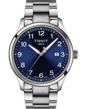 Ανδρικό ρολόι Tissot Xl Classic T1164101104700, Μπλε καντράν, Μπρασελέ από Ανοξείδωτο ατσάλι