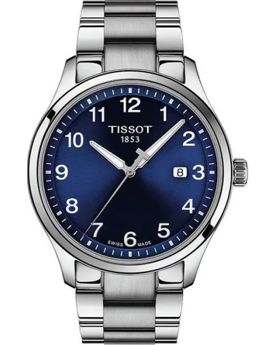Ανδρικό ρολόι Tissot Xl Classic T1164101104700, Μπλε καντράν, Μπρασελέ από Ανοξείδωτο ατσάλι