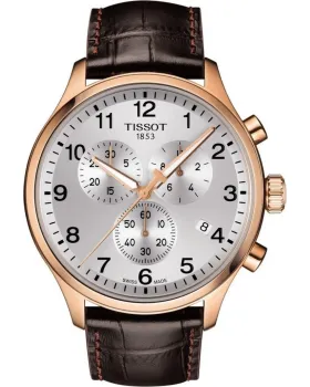 Ανδρικό ρολόι Tissot Classic XL Chronograph T1166173603700, Ασημί καντράν, Λουρί από Δερμάτινο