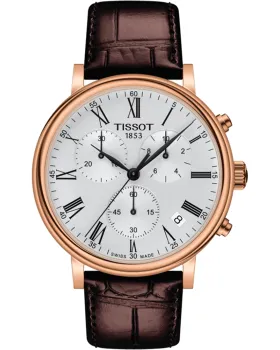 Ανδρικό ρολόι Tissot Carson Premium Chronograph T1224173603300, Λευκό καντράν, Λουρί από Δερμάτινο