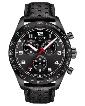 Ανδρικό ρολόι Tissot PRS 516 Chronograph T1316173605200, Μαύρο καντράν, Λουρί από Δερμάτινο