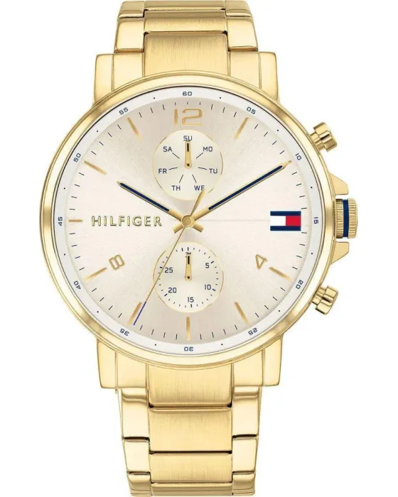 Ανδρικό ρολόι Tommy Hilfiger Daniel 1710415, Χρυσό καντράν, Μπρασελέ από Ανοξείδωτο ατσάλι