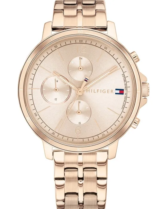 Γυναικείο ρολόι Tommy Hilfiger Madison 1782190, Ροζ Χρυσό καντράν, Μπρασελέ από Ανοξείδωτο ατσάλι