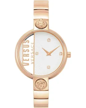Γυναικείο ρολόι Versus Versace Rue Denoyez VSP1U0319, Ασημί καντράν, Μπρασελέ από Ανοξείδωτο ατσάλι