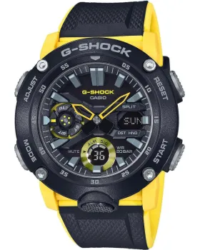 Ανδρικό ρολόι Casio G-Shock Carbon GA-2000-1A9ER, Μαύρο καντράν, Λουρί από Καουτσούκ