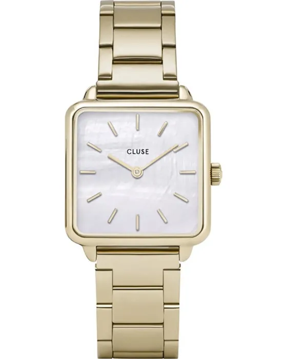 Γυναικείο ρολόι Cluse La tetragone CL60026S, Φίλντισι καντράν, Μπρασελέ από Ανοξείδωτο ατσάλι
