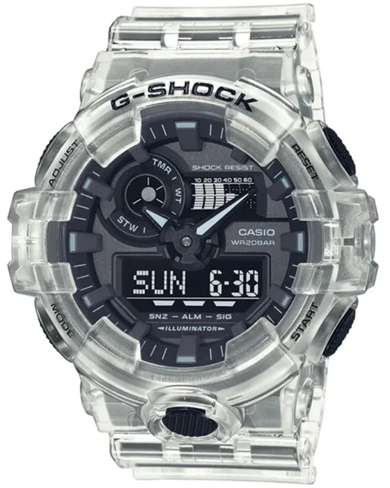 Ανδρικό ρολόι Casio G-Shock GA-700SKE-7AER, Μαύρο καντράν, Λουρί από Καουτσούκ