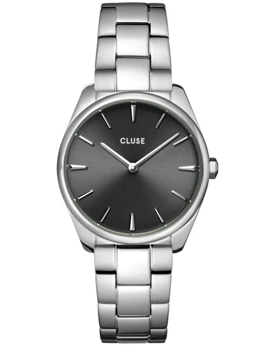 Γυναικείο ρολόι Cluse Feroce Petite CW11202, Μαύρο καντράν, Μπρασελέ από Ανοξείδωτο ατσάλι