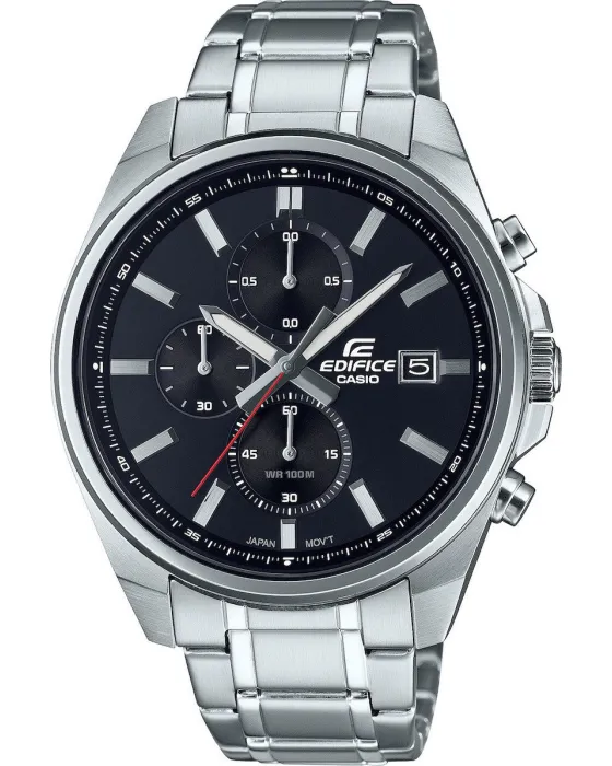 Ανδρικό ρολόι Casio Edifice Chronograph EFV-610D-1AVUEF, Μαύρο καντράν, Μπρασελέ από Ανοξείδωτο ατσάλι