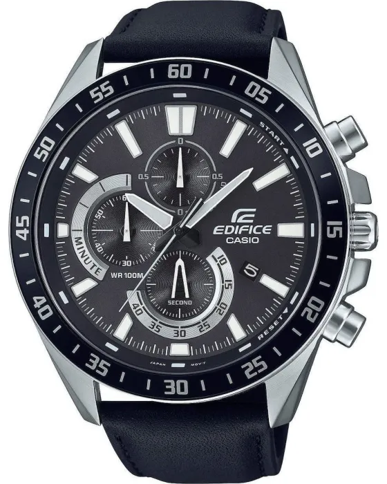 Ανδρικό ρολόι Casio Edifice Chronograph EFV-620L-1AVUEF, Μαύρο καντράν, Λουρί από Δερμάτινο