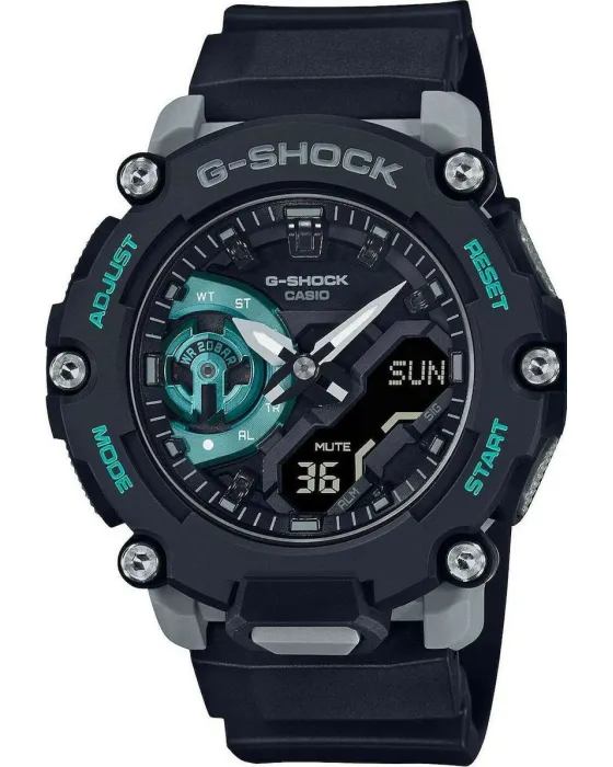 Ανδρικό ρολόι Casio G-Shock GA-2200M-1AER, Μαύρο καντράν, Λουρί από Καουτσούκ