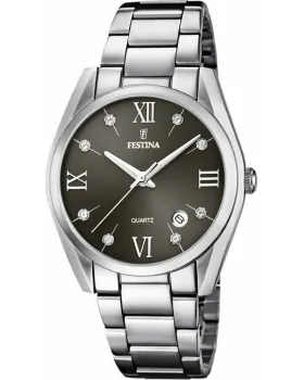 Γυναικείο ρολόι Festina F16790/F, Μαύρο καντράν, Μπρασελέ από Ανοξείδωτο ατσάλι