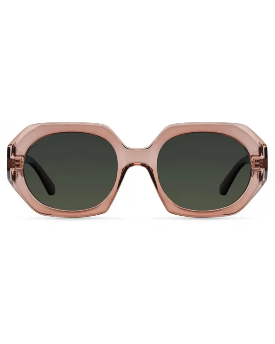 Γυαλιά ηλίου Meller Makena Wood Olive MK-WOODOLI, Καφέ σκελετός, Πράσινο φακοί, UV400 CATEGORY 3