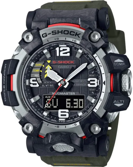 Ανδρικό ρολόι Casio G-Shock Mudmaster GWG-2000-1A3ER, Μαύρο καντράν, Λουρί από Καουτσούκ