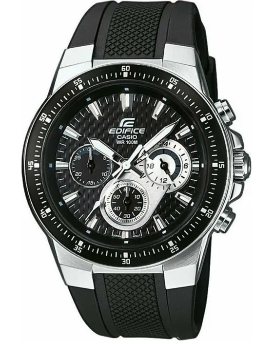 Ανδρικό ρολόι Casio Edifice Chronograph EF-552-1AVEF, Μαύρο καντράν, Λουρί από Καουτσούκ