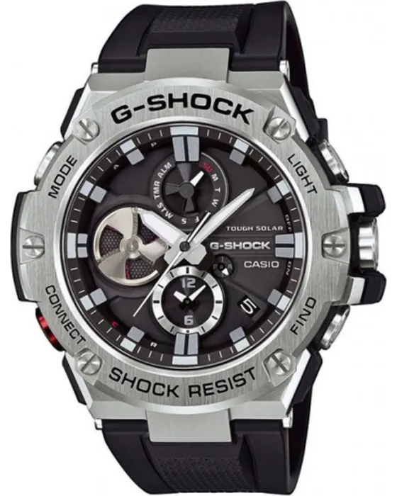 Ανδρικό ρολόι Casio G-Shock GST-B100-1AER, Μαύρο καντράν, Λουρί από Καουτσούκ