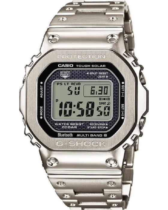 Ανδρικό ρολόι Casio G-Shock Solar GMW-B5000D-1ER, Μαύρο καντράν, Μπρασελέ από Ανοξείδωτο ατσάλι