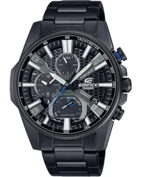 Ανδρικό ρολόι Casio Edifice Solar EQB-1200DC-1AER, Μαύρο καντράν, Μπρασελέ από Ανοξείδωτο ατσάλι