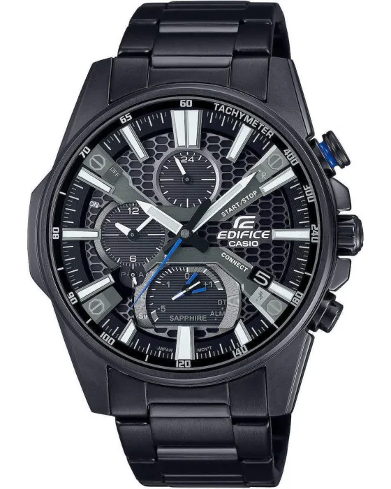 Ανδρικό ρολόι Casio Edifice Solar EQB-1200DC-1AER, Μαύρο καντράν, Μπρασελέ από Ανοξείδωτο ατσάλι