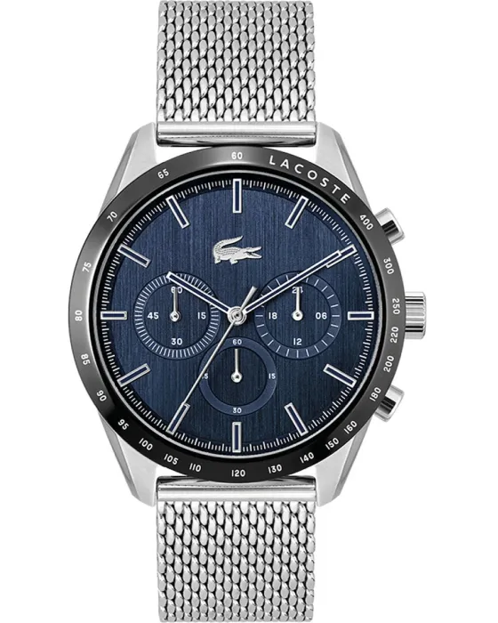 Ανδρικό ρολόι Lacoste Boston Chronograph 2011163, Μπλε καντράν, Μπρασελέ από Ανοξείδωτο ατσάλι