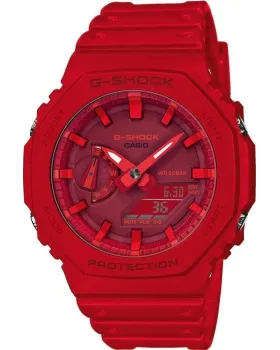 Ανδρικό ρολόι Casio G-Shock GA-2100-4AER, Κόκκινο καντράν, Λουρί από Καουτσούκ
