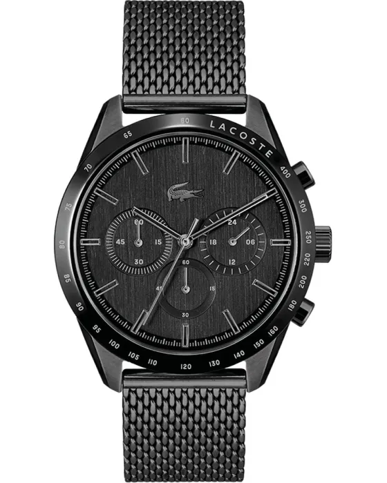 Ανδρικό ρολόι Lacoste Boston Chronograph 2011162, Μαύρο καντράν, Μπρασελέ από Ανοξείδωτο ατσάλι