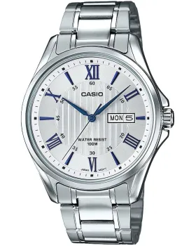 Ανδρικό ρολόι Casio Collection MTP-1384D-7A2VEF, Ασημί καντράν, Μπρασελέ από Ανοξείδωτο ατσάλι