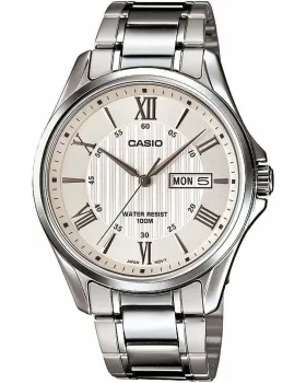 Ανδρικό ρολόι Casio Collection MTP-1384D-7AVEF, Μπεζ καντράν, Μπρασελέ από Ανοξείδωτο ατσάλι